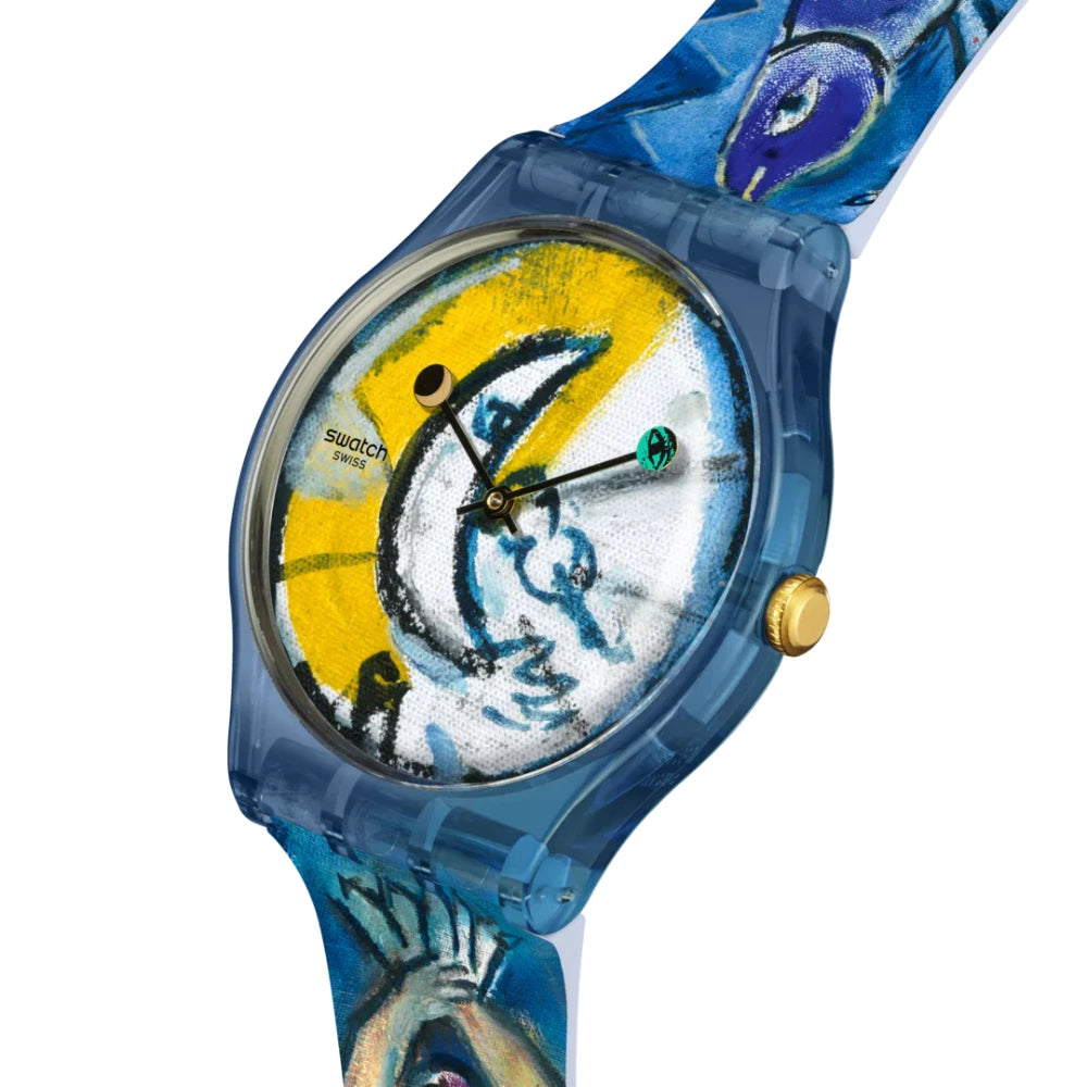 Reloj Swatch Chagall's Blue Circus SUOZ365 41mm