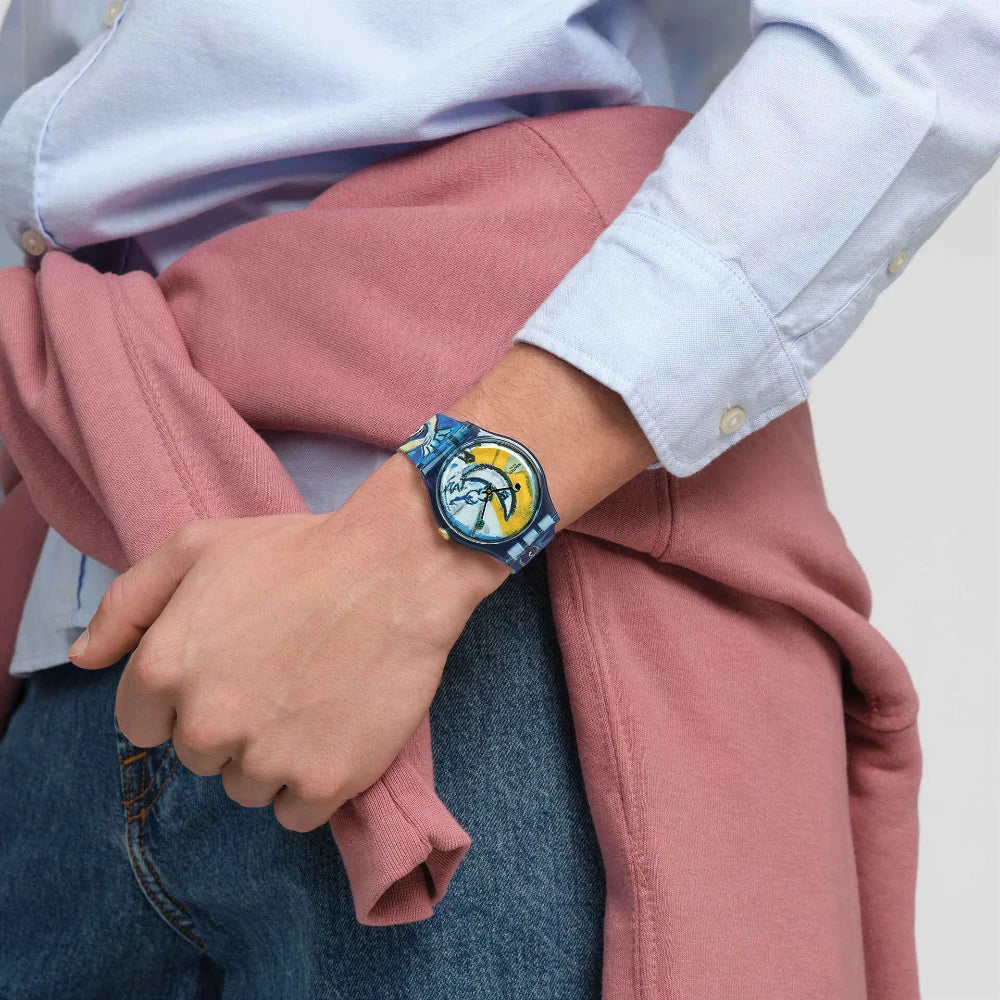 Reloj Swatch Chagall's Blue Circus SUOZ365 41mm
