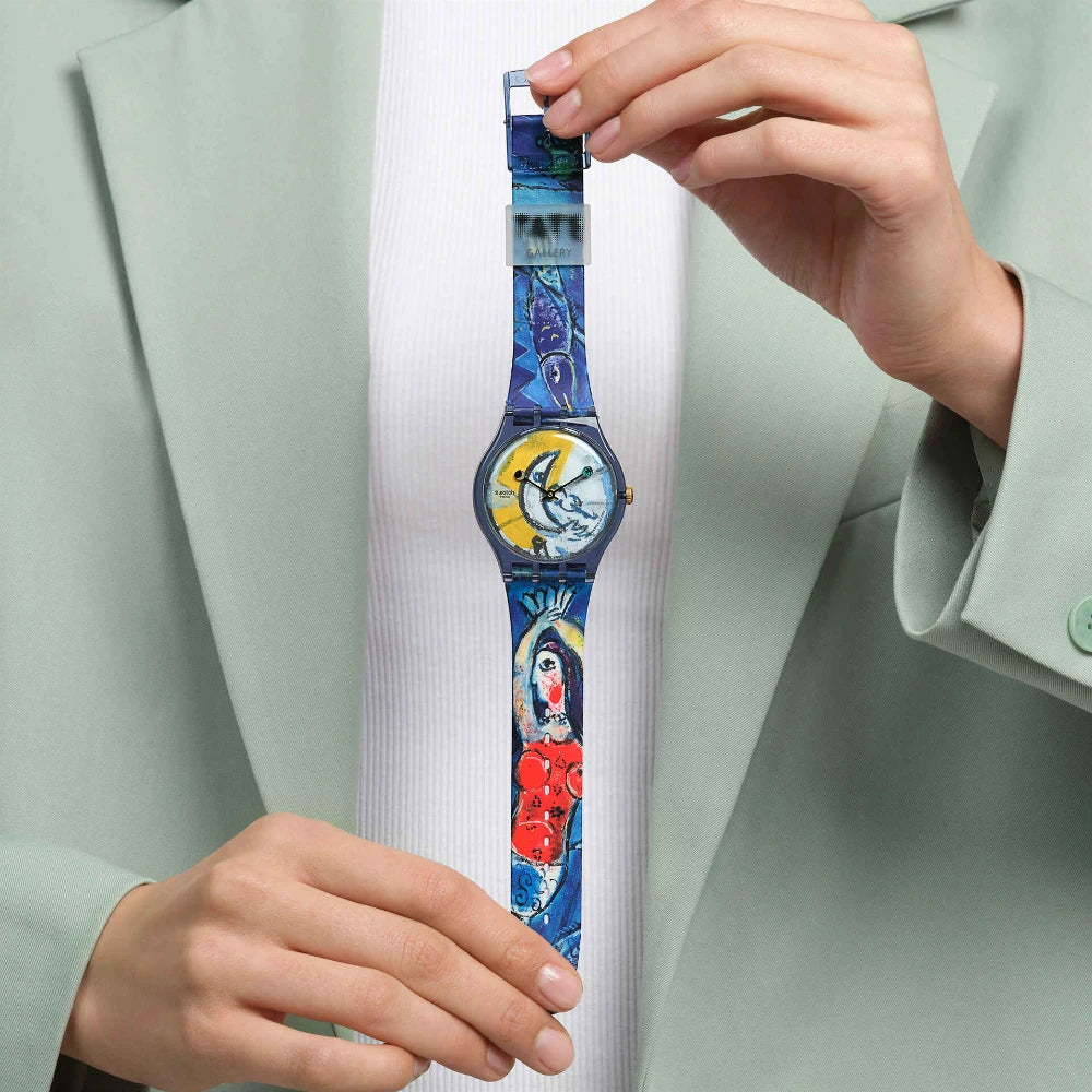 Reloj Swatch Chagall's Blue Circus SUOZ365 41mm