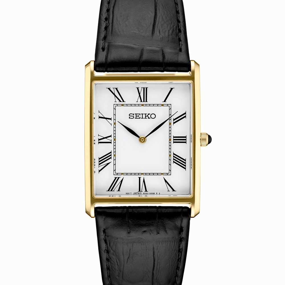 Reloj Seiko Tank Essentials SWR052 Blanco Dorado