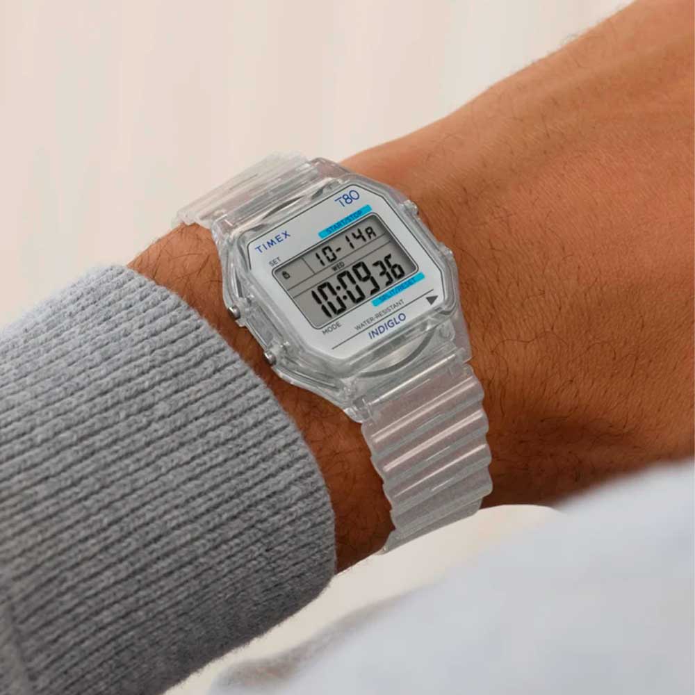 Reloj Digital Timex TW2Y36400 Indiglo T80 Transparente 34 mm