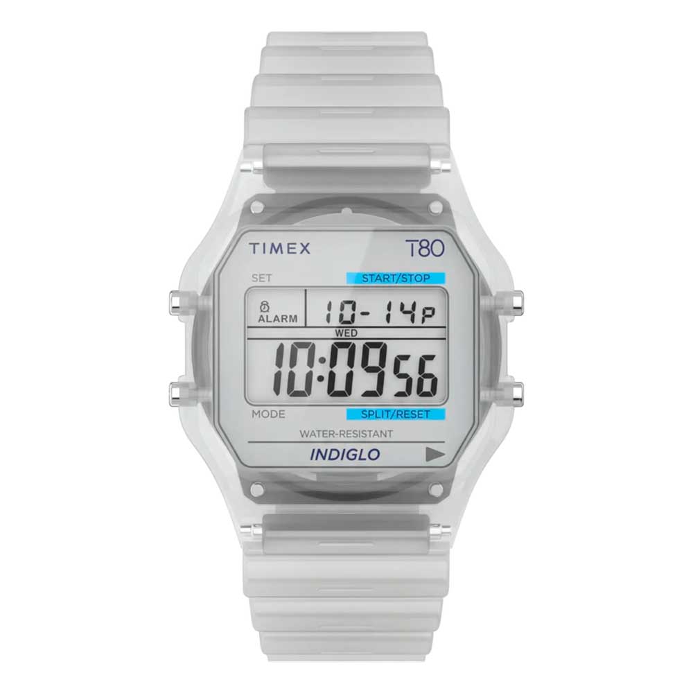 Reloj Digital Timex TW2Y36400 Indiglo T80 Transparente 34 mm