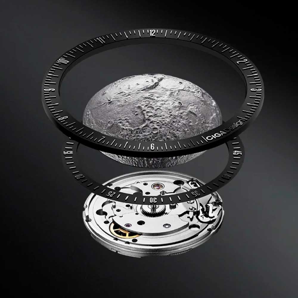 Reloj Ciga Design U055-TIGR-6B Moon Walker Automático Titanio 46mm