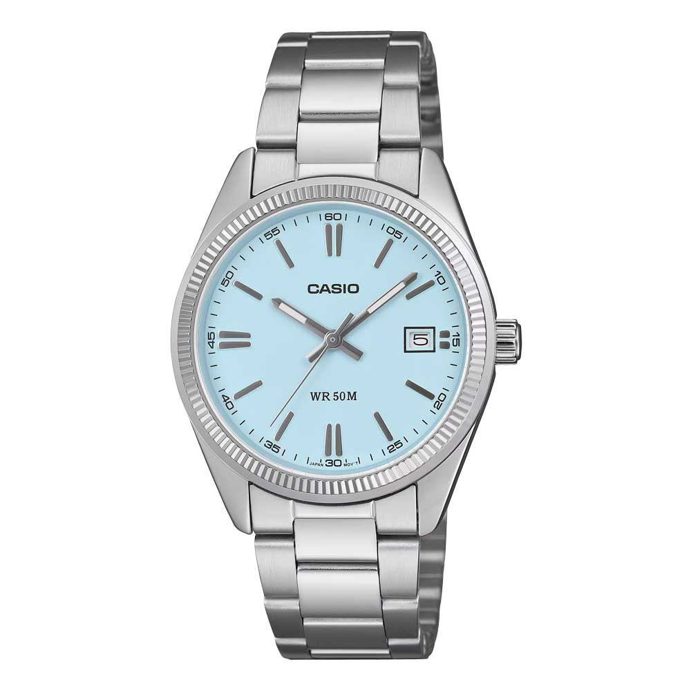 Reloj Casio Análogo UTP-1302PD-2A2V Celeste Invierno 35mm