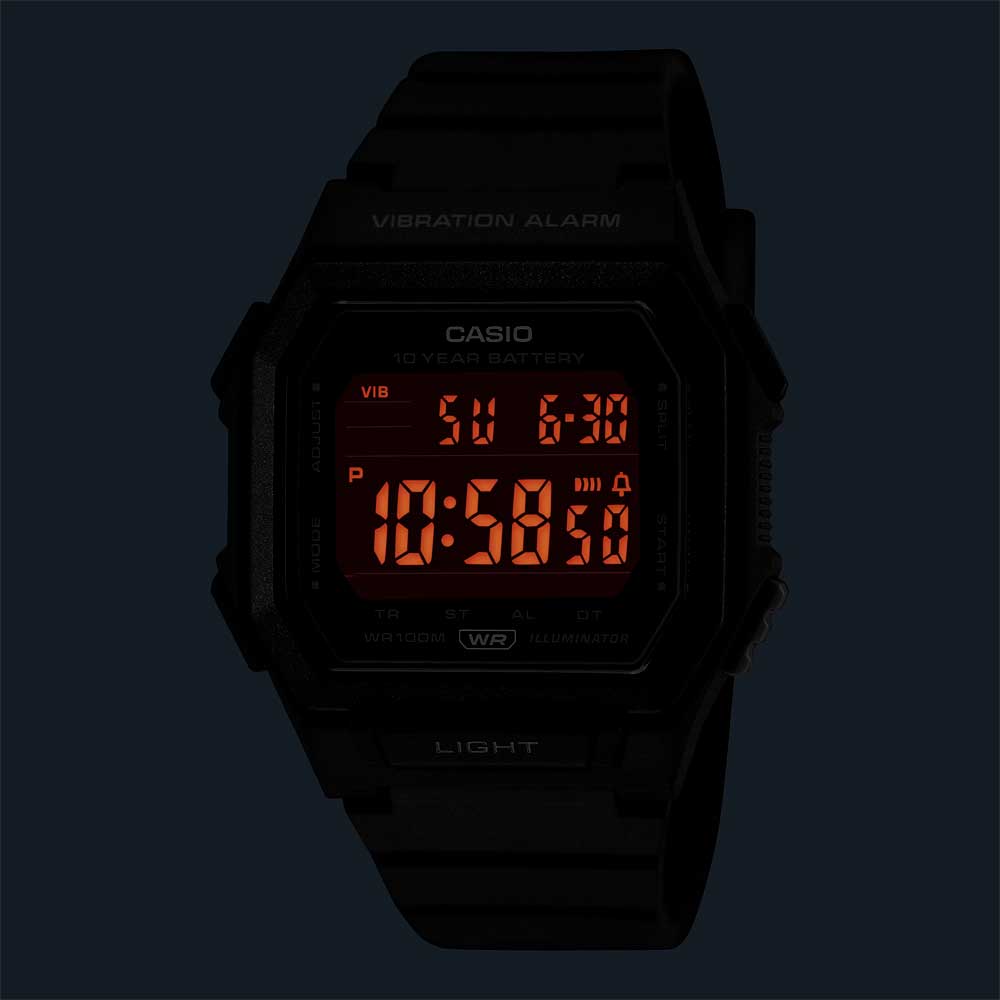 Reloj Casio Vintage Vibration Alarm W-738H-1B 10 Años de Batería
