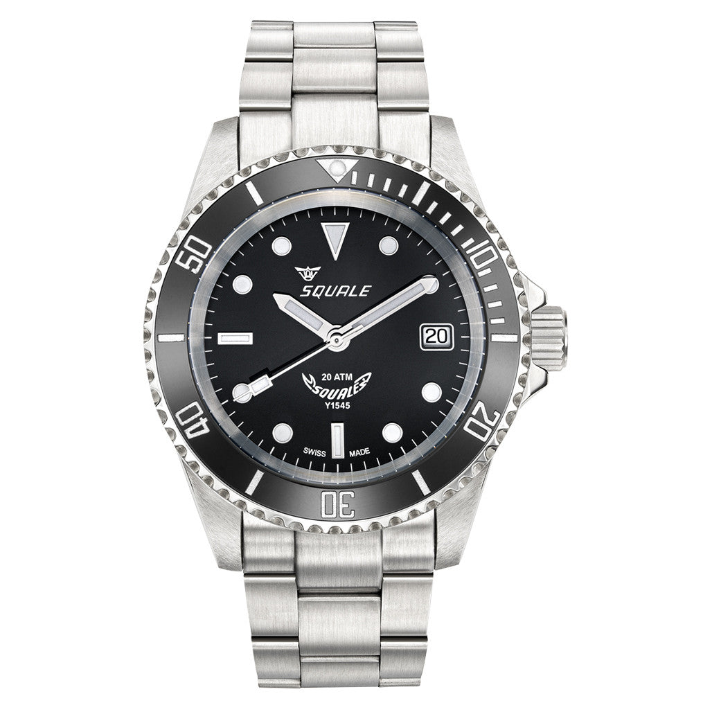 Reloj de buceo Squale Y1545SILVE.AC Negro 40 mm