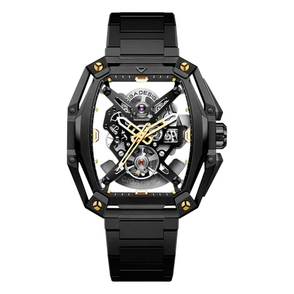 Reloj Ciga Design Z Series Hunter Automático Acero 43mm Negro Dorado