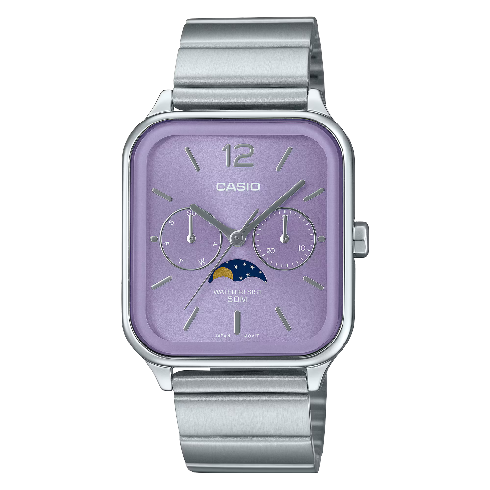 Reloj Casio Análogo MTP-M305D-6AV Moonphase Correa de Acero