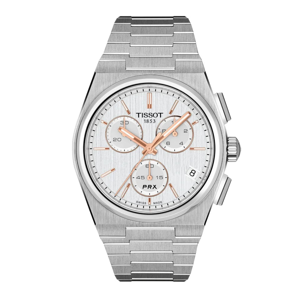Reloj Tissot PRX T137.417.11.031.00 Chronograph Quartz 41mm Blanco