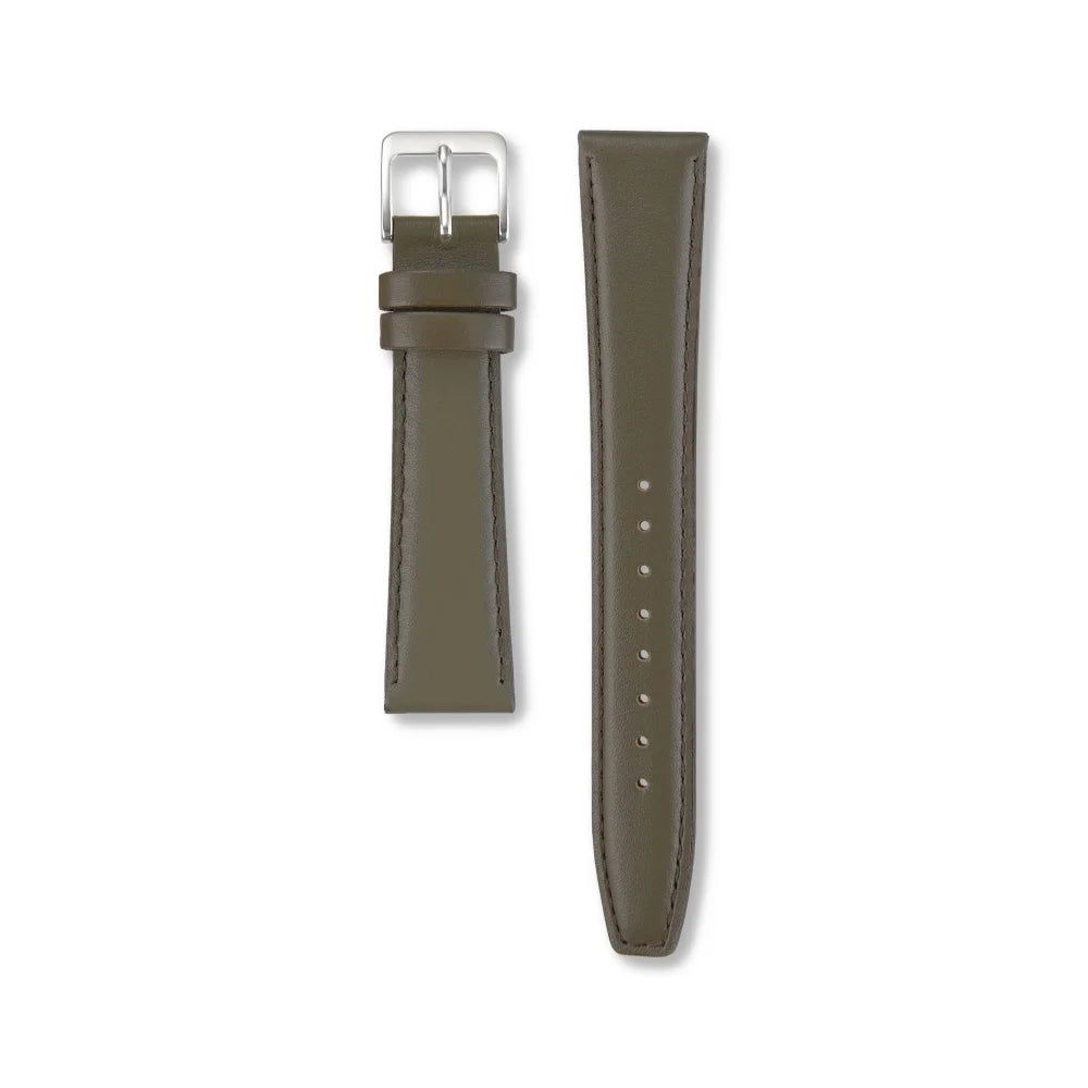 Correa de cuero Seiko DXH8 16mm Café Hebilla Plateada