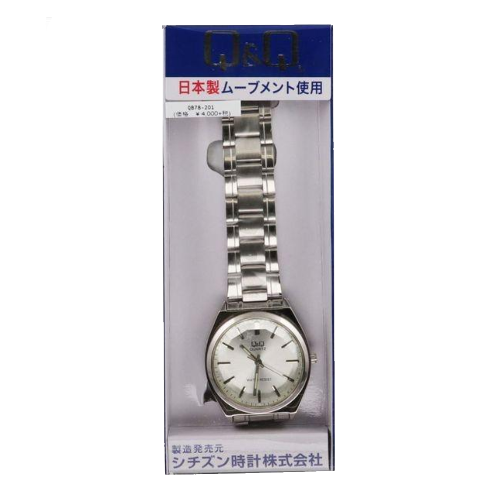 Reloj Q&Q JDM QB78-201 Cristal Mineral Biselado 36mm