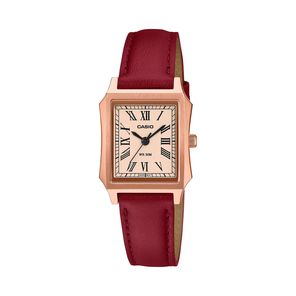 Reloj Casio Tank Análogo LTP-B190RGL-4B Dorado Correa de Cuero
