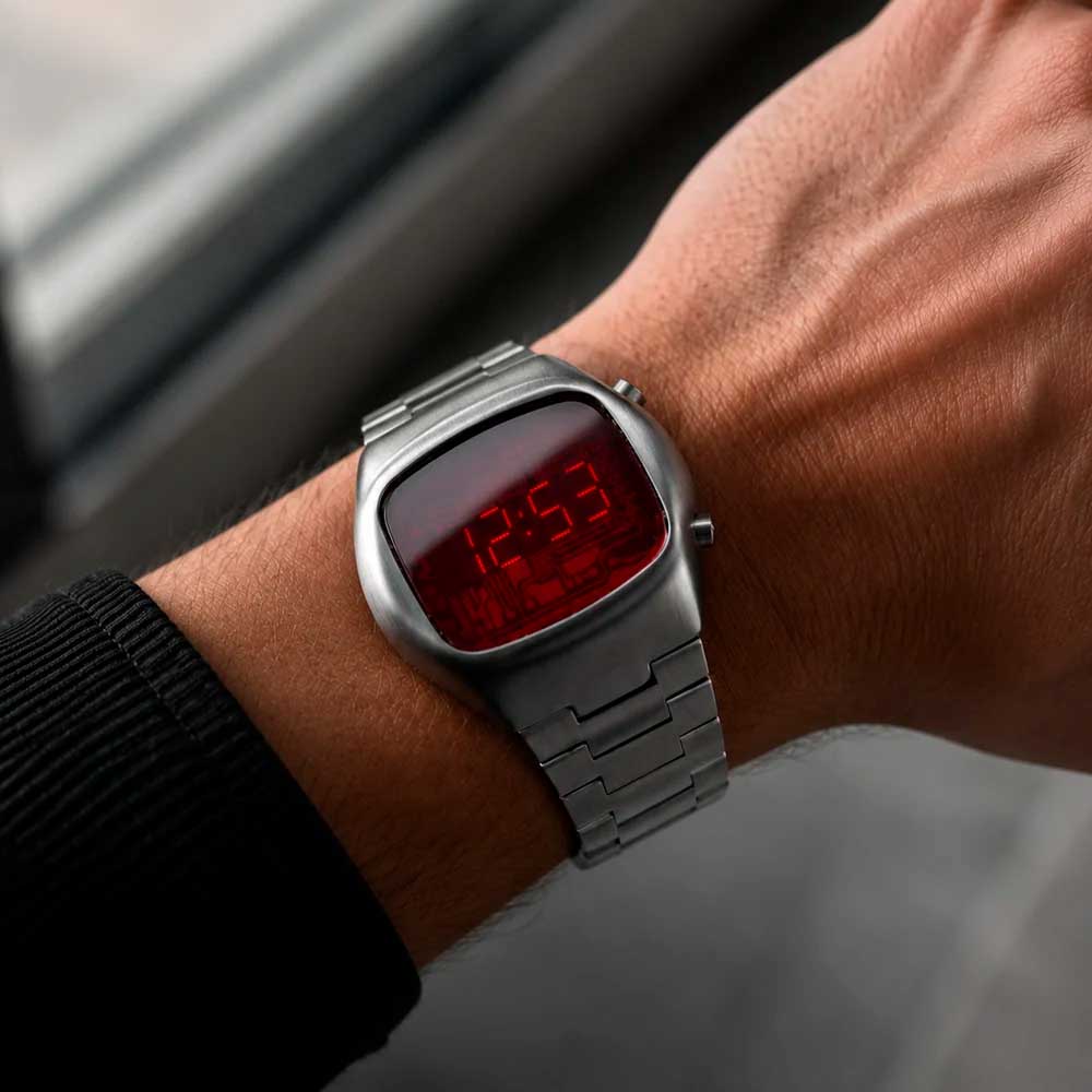 Reloj Benly Design RedLine Silver Red Digital Acero Completo
