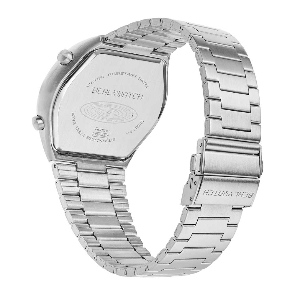 Reloj Benly Design RedLine Silver Red Digital Acero Completo