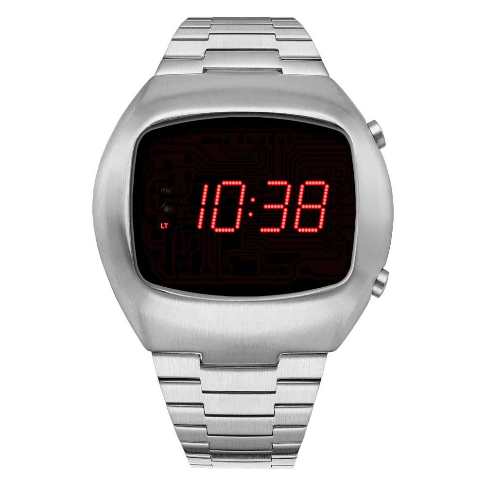 Reloj Benly Design RedLine Silver Red Digital Acero Completo