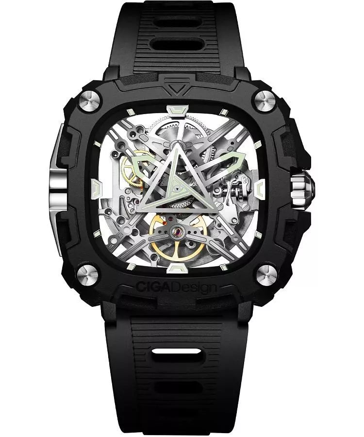 Reloj Ciga Design X Series Eyes of Horus Automático Acero 48mm Negro/Plateado