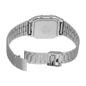 Reloj Vintage Casio AQ-230A Análogo/Digital Metálico Plateado Flat Dial