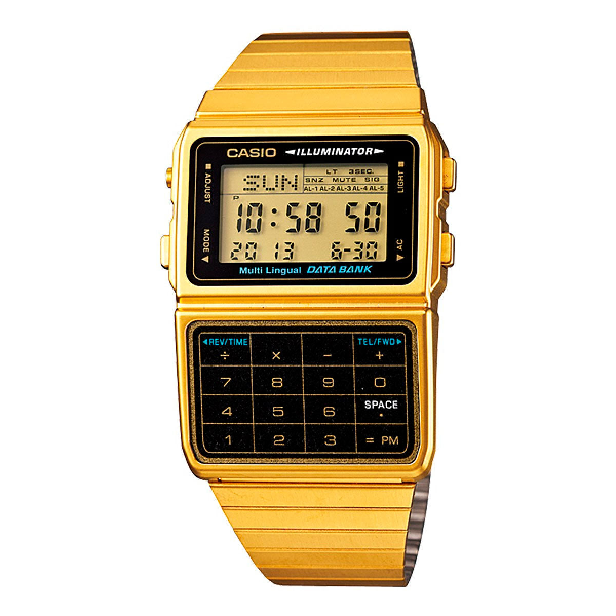 Reloj Calculadora Casio Databank DBC-611G-1DF Dorado - Dando la Hora -  Dando La Hora