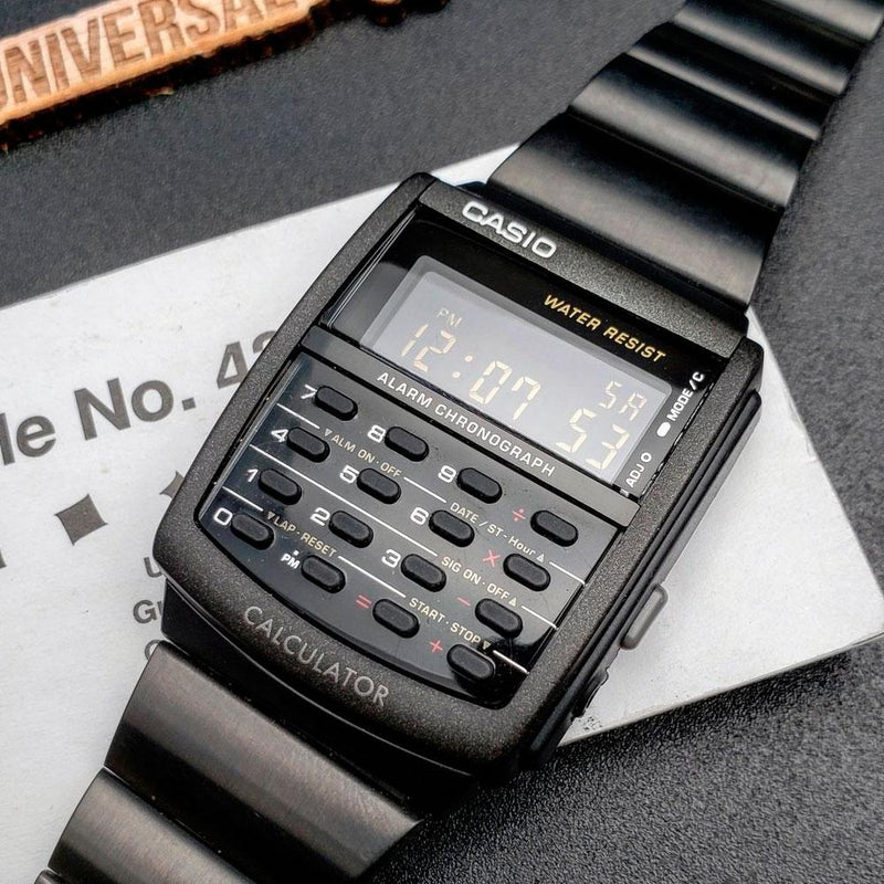 Reloj Calculadora Casio Vintage CA 506B 1ADF Negro Dando La Hora 