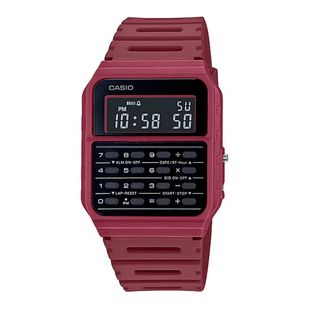 Reloj Calculadora Casio Vintage CA-53WF-4BDF Rojo Pantalla Negativa