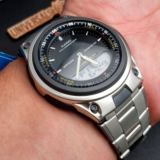 Reloj Casio Análogo/Digital Vintage AW-80D-1AVDF Plateado