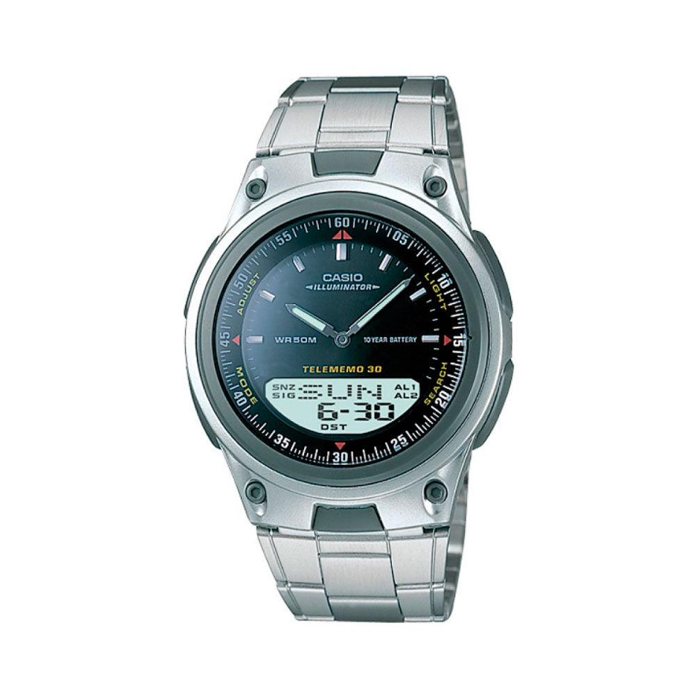 Reloj Casio Análogo/Digital Vintage AW-80D-1AVDF Plateado