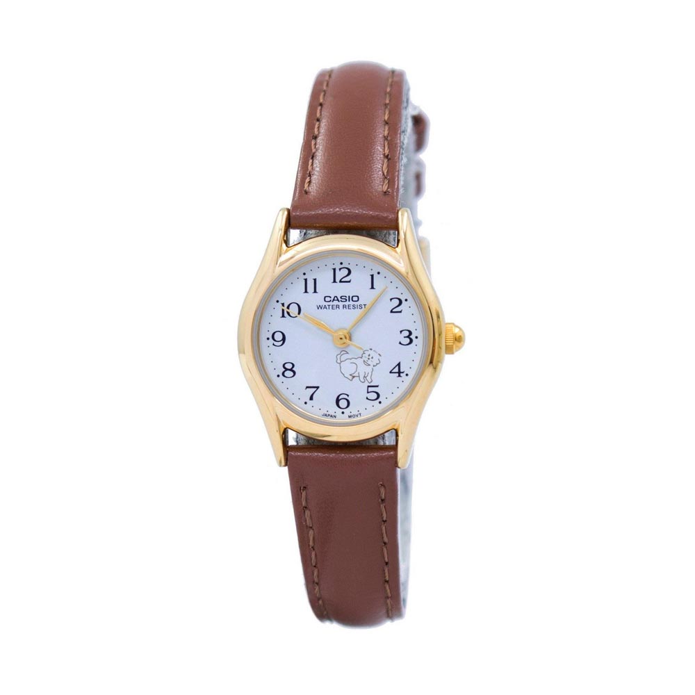 Reloj Casio An logo LTP 1094Q 7B7 Correa de Cuero Dando la Hora
