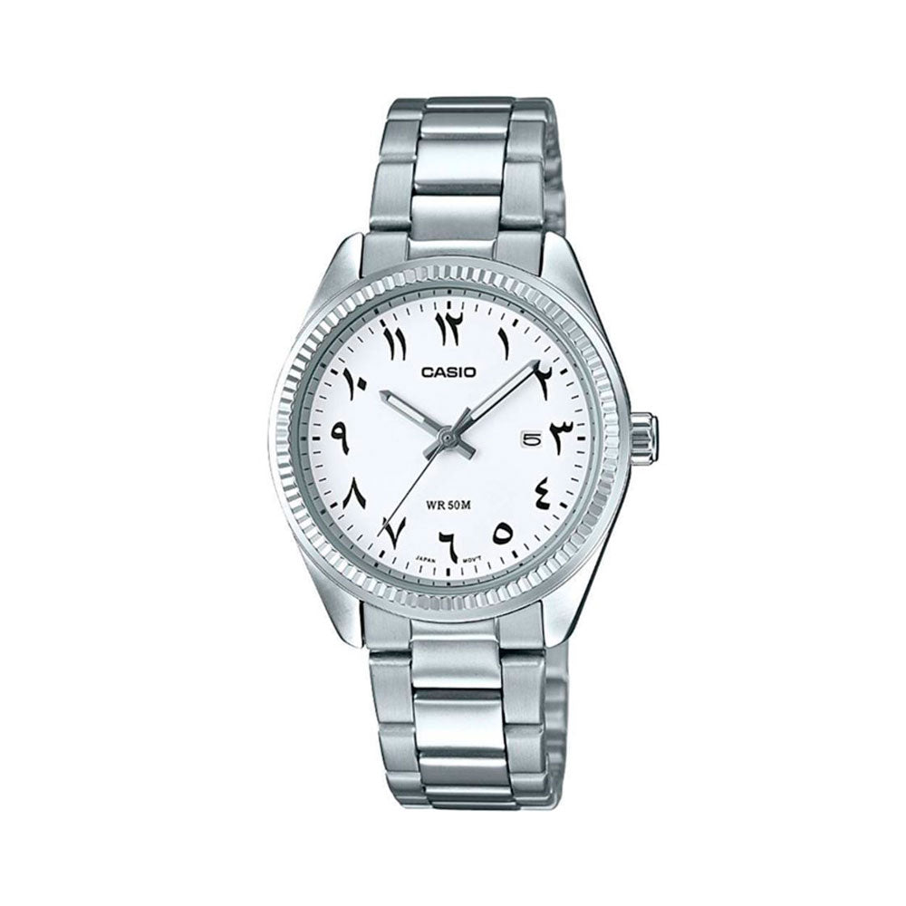 Reloj Casio Análogo LTP-1302D-7B3VDF Números Arábigos Plateado