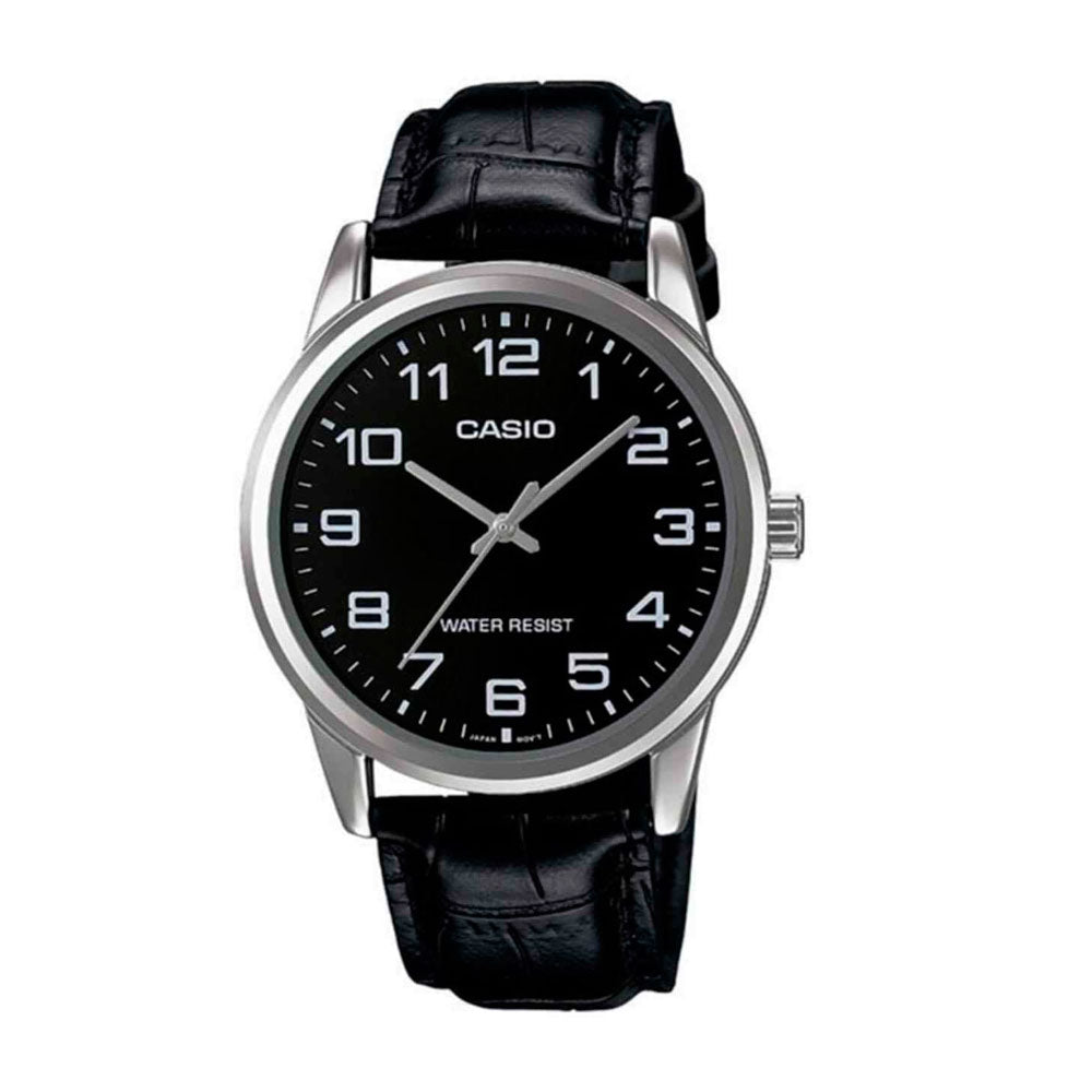Reloj Casio Análogo MTP-V001L-1BUDF Negro Correa de Cuero - Dando la Hora