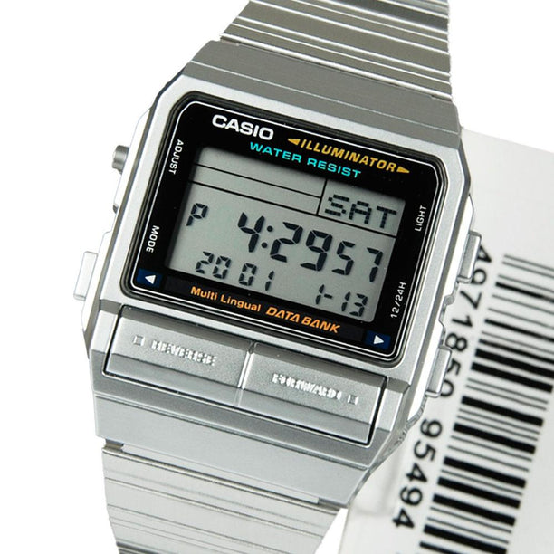 Reloj Casio Databank Vintage DB-380-1DF Plateado