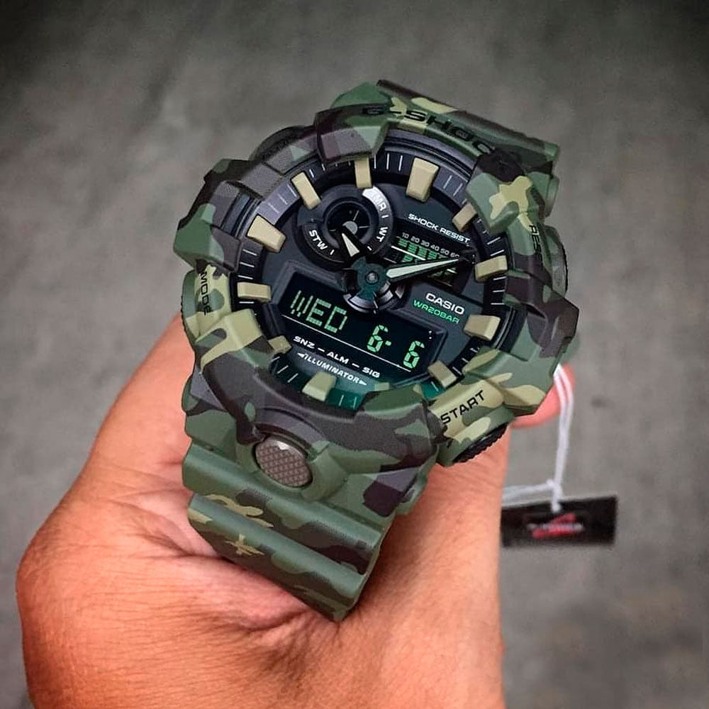 Reloj Casio G-Shock Análogo GA-700CM-3ADR Militar - Dando la Hora - Dando  La Hora