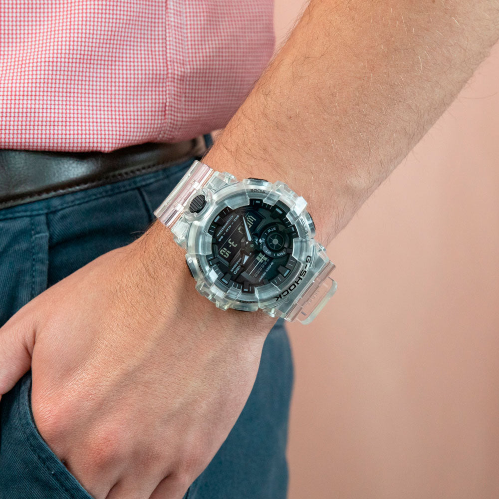 Reloj Casio G-Shock Análogo GA-700SKE-7ADR Skeleton - Dando la Hora - Dando  La Hora