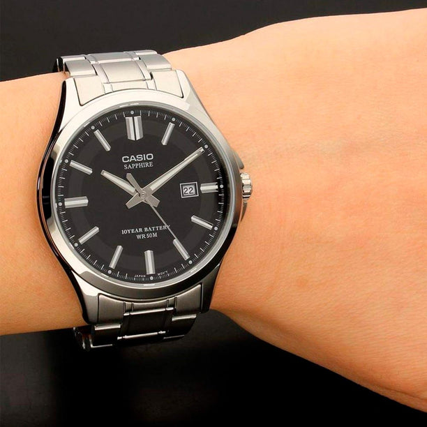 Reloj Casio Sapphire Análogo MTS-100D-1AVDF Acero - Dando la Hora