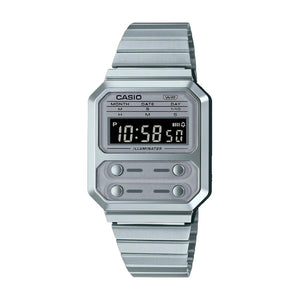 Reloj Casio Vintage A100WE-7BDF Alien F-100 Plateado - Dando la Hora