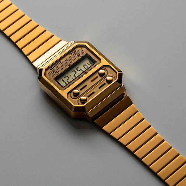 Reloj Casio Vintage A100WEG-9ADF Alien F-100 Dorado - Dando la Hora