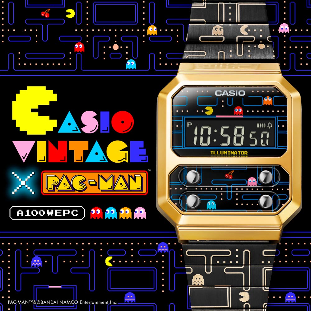 Reloj Casio Vintage A100WEPC-1BDR Pac-Man Bandai  - Dando la Hora