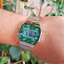 Reloj Casio Vintage A168WEC-3DF "Camuflaje" Plateado - Dando la Hora