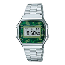 Reloj Casio Vintage A168WEC-3DF "Camuflaje" Plateado - Dando la Hora