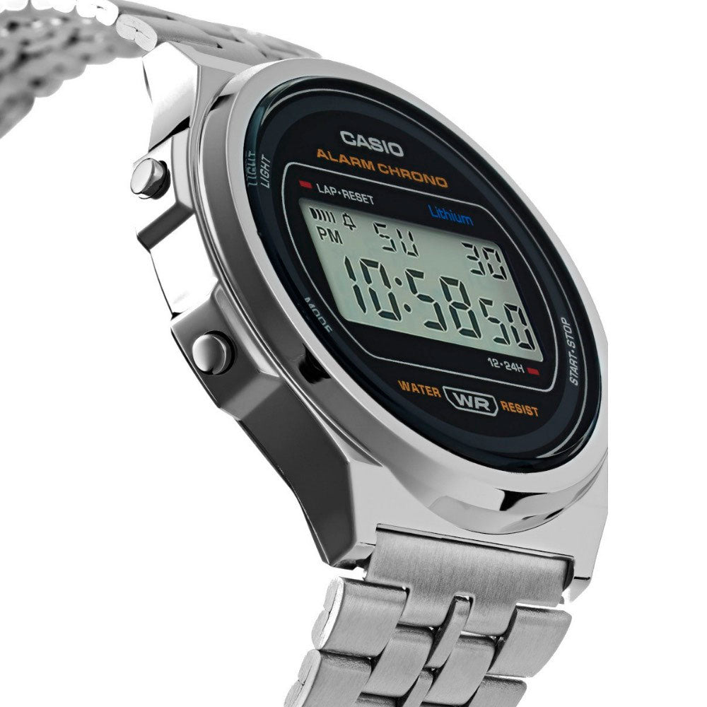 Reloj Casio Vintage A171WE-1ADF Circular Plateado - Dando la Hora