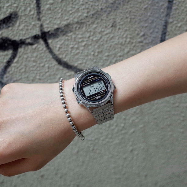Reloj Casio Vintage A171WE-1ADF Circular Plateado - Dando la Hora