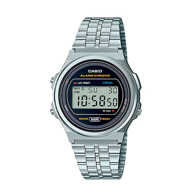 Reloj Casio Vintage A171WE-1ADF Circular Plateado - Dando la Hora