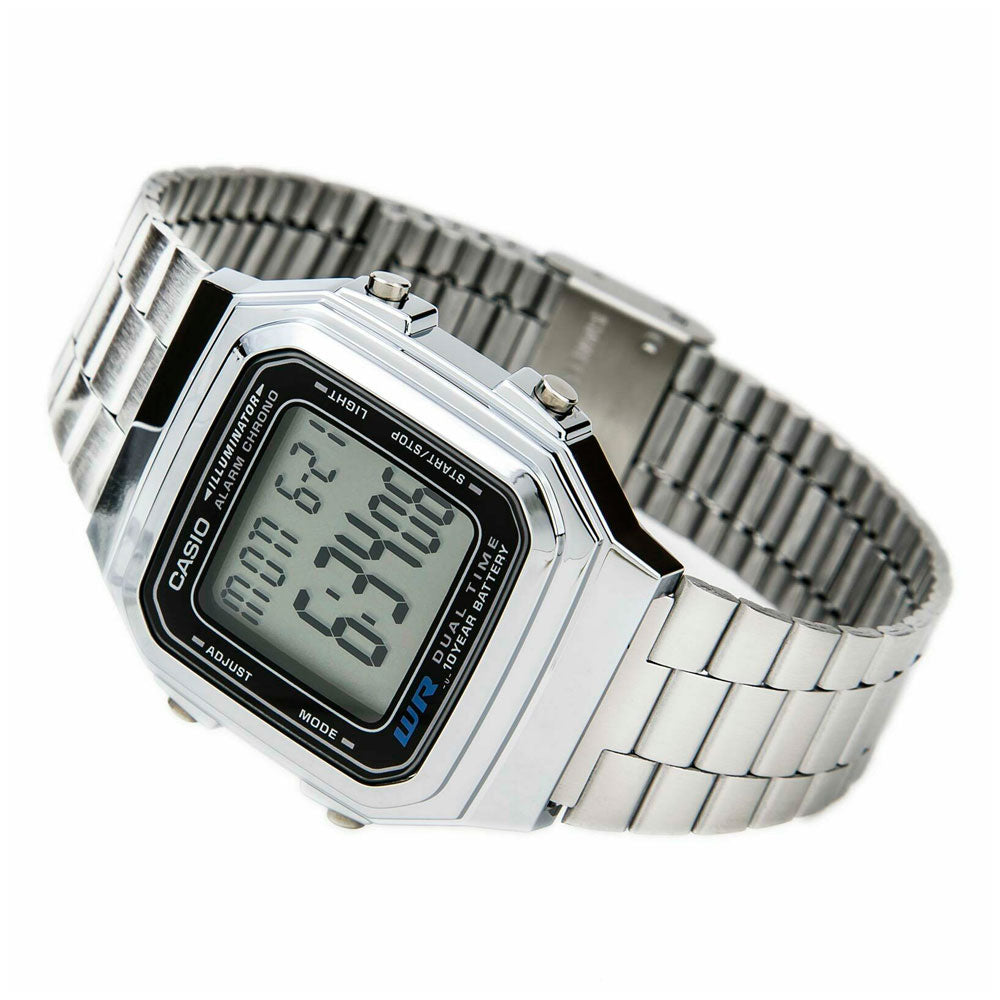 Reloj Casio Vintage A178WA 1ADF Plateado Dando la Hora Dando