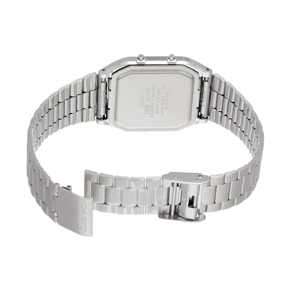 Reloj Casio Vintage AQ-230A-7BMQ Plateado Números - Dando la Hora