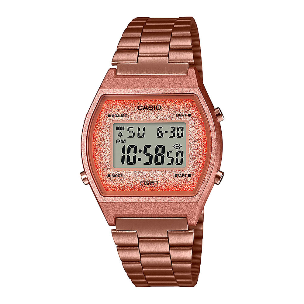 Reloj Casio Vintage B640WCG-5DF Rosado Metálico Glitter