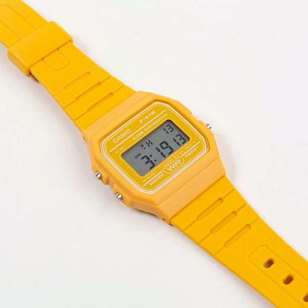 Reloj Casio Vintage F-91WC-9AEF Amarillo Digital - Dando la Hora