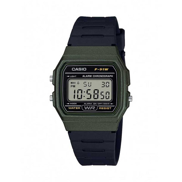 Reloj Vintage Casio F-91WM-3ADF Digital Resina Verde/Negro