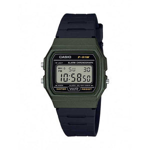 Reloj Vintage Casio F-91WM-3ADF Digital Resina Verde/Negro