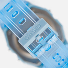 Reloj Casio Vintage F-91WS-2D Celeste Transparente - Dando la Hora