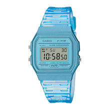 Reloj Casio Vintage F-91WS-2D Celeste Transparente - Dando la Hora