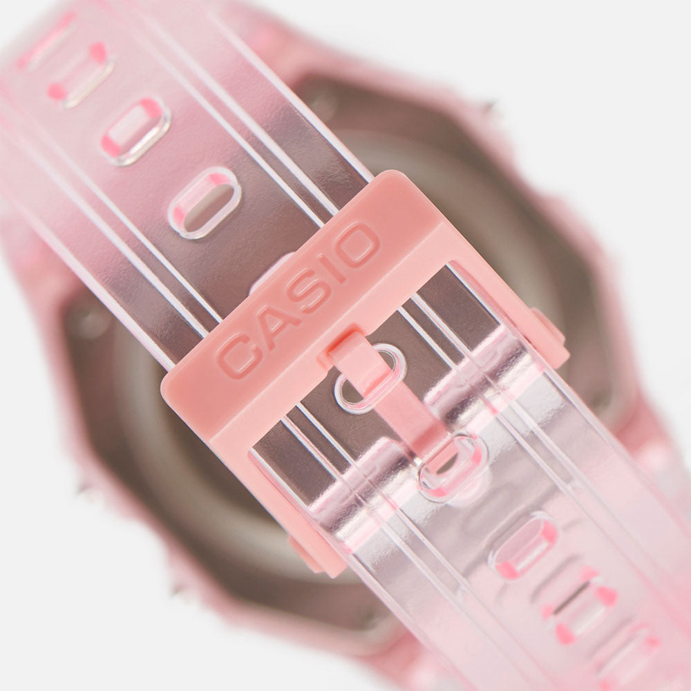 Reloj Casio Vintage F-91WS-4D Rosado Transparente - Dando la Hora